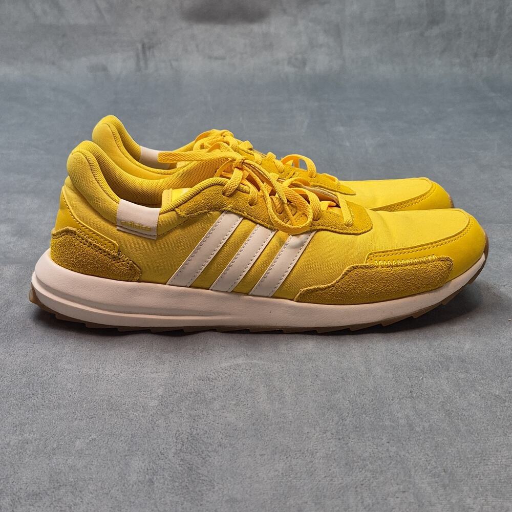 Adidas Sneakers Yellow Neo Striped Lace Up Casual Retro Shoes EG4213 Womens 10 - Picture 3 of 9